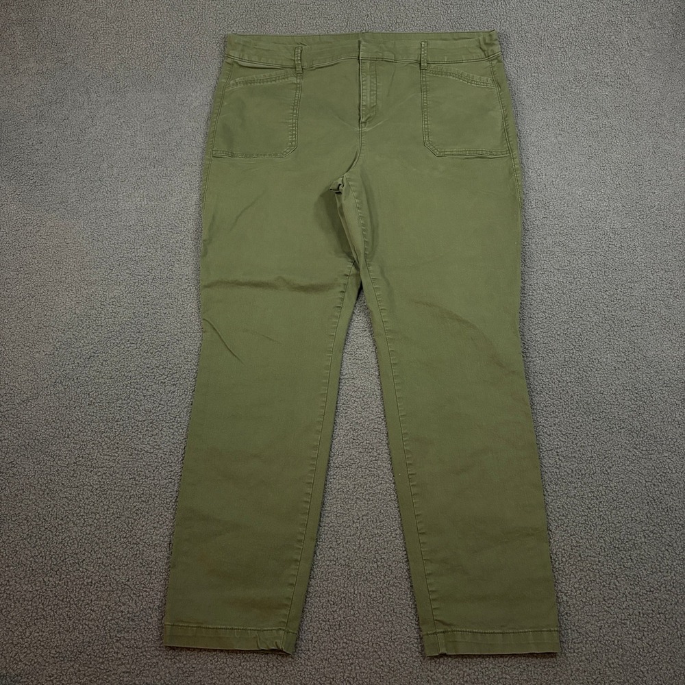 Old Navy Chino Pants Womens 18 Tall Green Pixie Mid-Rise Moss Landing 134723-06